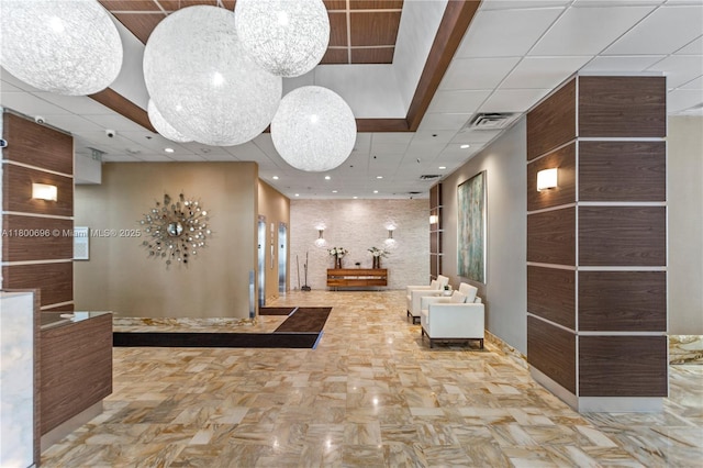 9511 Collins Ave Unit 806, Surfside, FL 33154 - building lobby with recessed lighting and a paneled ceiling