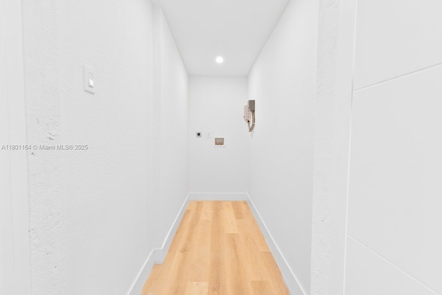 75 NW 125th St, North Miami, FL 33168 - corridor with light wood-style flooring, baseboards, and recessed lighting