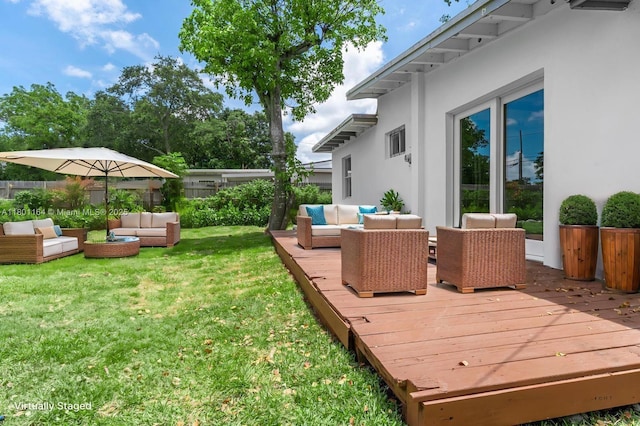 75 NW 125th St, North Miami, FL 33168 - deck featuring an outdoor living space