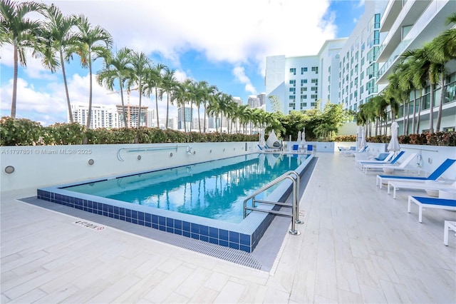 1600 SW 1st Ave Unit Th-07, Miami, FL 33129 - community pool with a view of city and a patio area