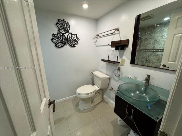 4360 NW 79th Ave Unit 1F, Doral, FL 33166 - full bath with vanity, tile patterned floors, recessed lighting, and a tile shower
