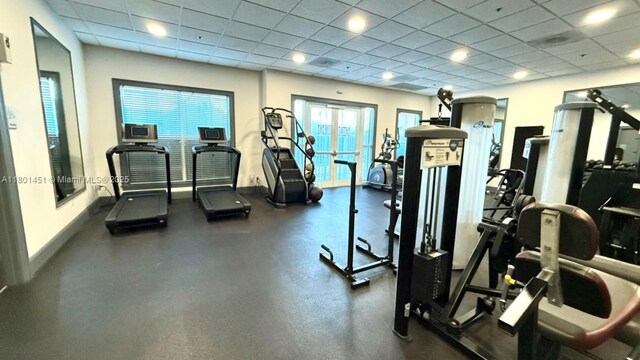 2665 SW 37th Ave Unit 1112, Miami, FL 33133 - workout area featuring a paneled ceiling