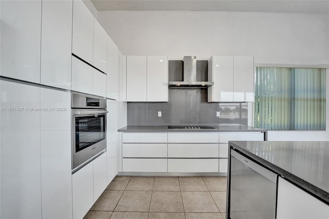 3360 SW 195th Ter, Miramar, FL 33029 - kitchen with appliances with stainless steel finishes, wall chimney exhaust hood, modern cabinets, white cabinets, and tasteful backsplash