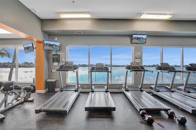 3360 SW 195th Ter, Miramar, FL 33029 - exercise room featuring baseboards
