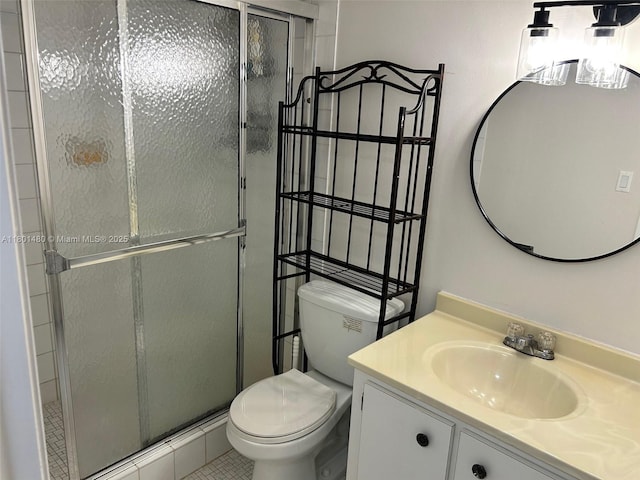 1000 Colony Point Cir Unit 302, Pembroke Pines, FL 33026 - full bath with a stall shower, toilet, vanity, and tile patterned flooring