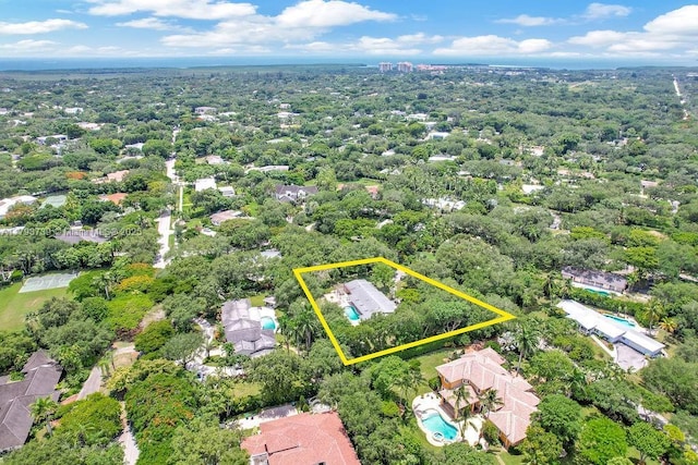 6551 SW 126th St, Pinecrest, FL 33156 - aerial overview of property's location featuring property parcel outlined