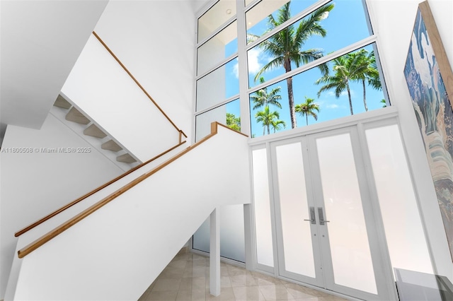 9500 SW 60th Ct, Pinecrest, FL 33156 - stairway featuring plenty of natural light and a high ceiling