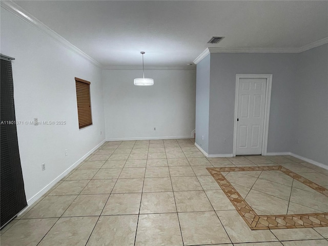 12708 SW 49th Dr, Miramar, FL 33027 - tiled spare room featuring crown molding and baseboards