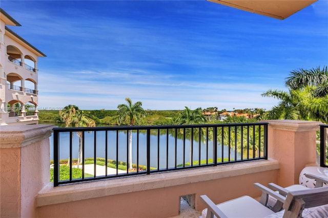 balcony with a water view