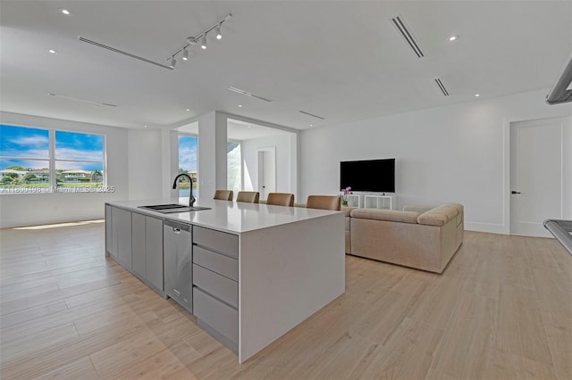 17028 SW 52nd Ct, Miramar, FL 33027 - kitchen with a sink, open floor plan, dishwasher, an island with sink, and modern cabinets