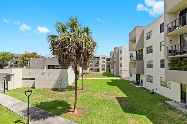 view of home's community with a lawn and a residential view