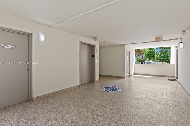 empty room with elevator