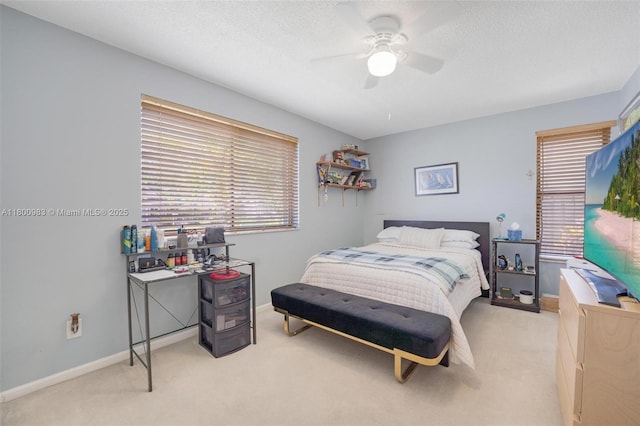 735 SW 158th Ter, Sunrise, FL 33326 - bedroom featuring light colored carpet, multiple windows, baseboards, and a textured ceiling