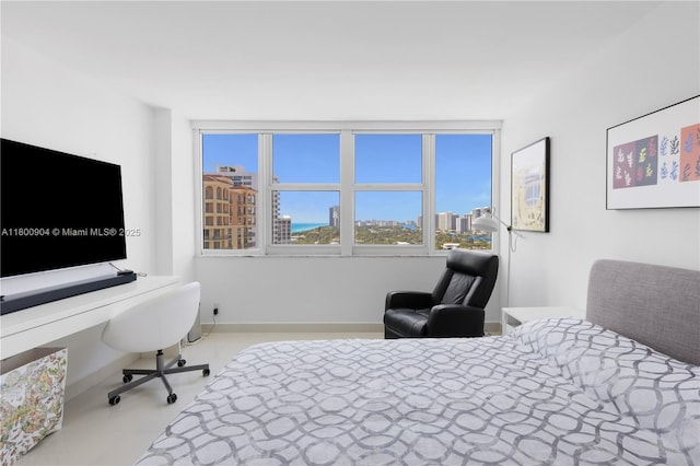 2030 S Ocean Dr Unit 1707, Hallandale Beach, FL 33009 - bedroom with a city view, baseboards, and a desk