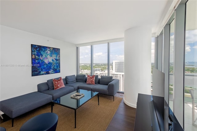 3131 NE 7th Ave Unit 3606, Miami, FL 33137 - living area with wood finished floors and floor to ceiling windows