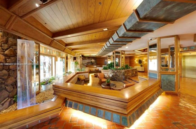 4000 NE Towwerside Ter Unit 1101, Miami, FL 33138 - common area featuring beam ceiling and wood ceiling