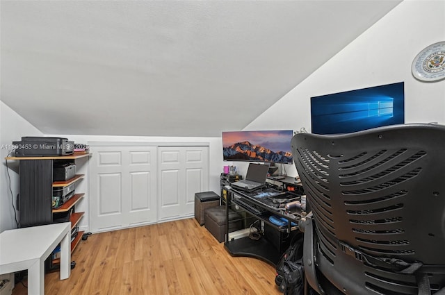 2323 NW 37th Ave, Coconut Creek, FL 33066 - home office with lofted ceiling and wood finished floors