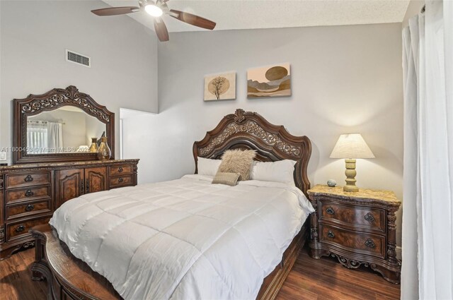 2323 NW 37th Ave, Coconut Creek, FL 33066 - bedroom with wood finished floors, vaulted ceiling, and ceiling fan