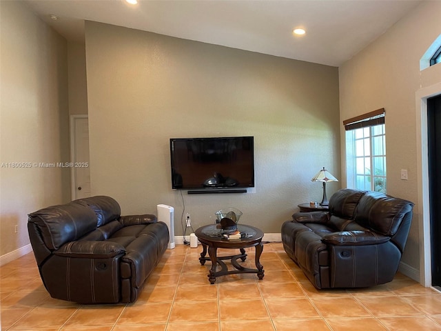 13135 SW 218th Ter, Miami, FL 33170 - living room featuring tile patterned flooring, recessed lighting, and baseboards