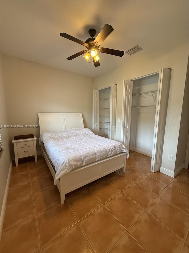 13135 SW 218th Ter, Miami, FL 33170 - bedroom featuring tile patterned flooring, ceiling fan, and baseboards