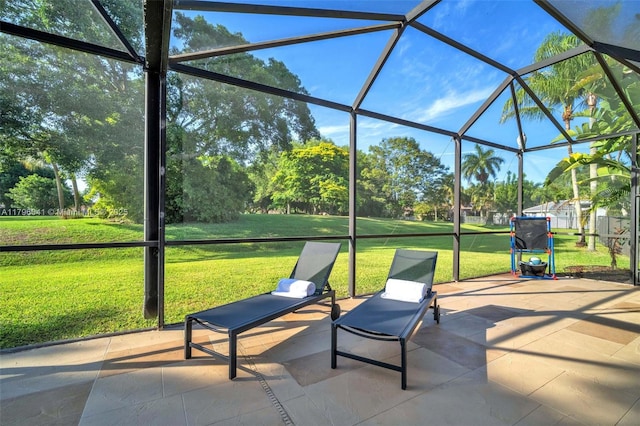 2623 Oakbrook Dr, Weston, FL 33332 - view of patio / terrace featuring glass enclosure and view of scattered trees