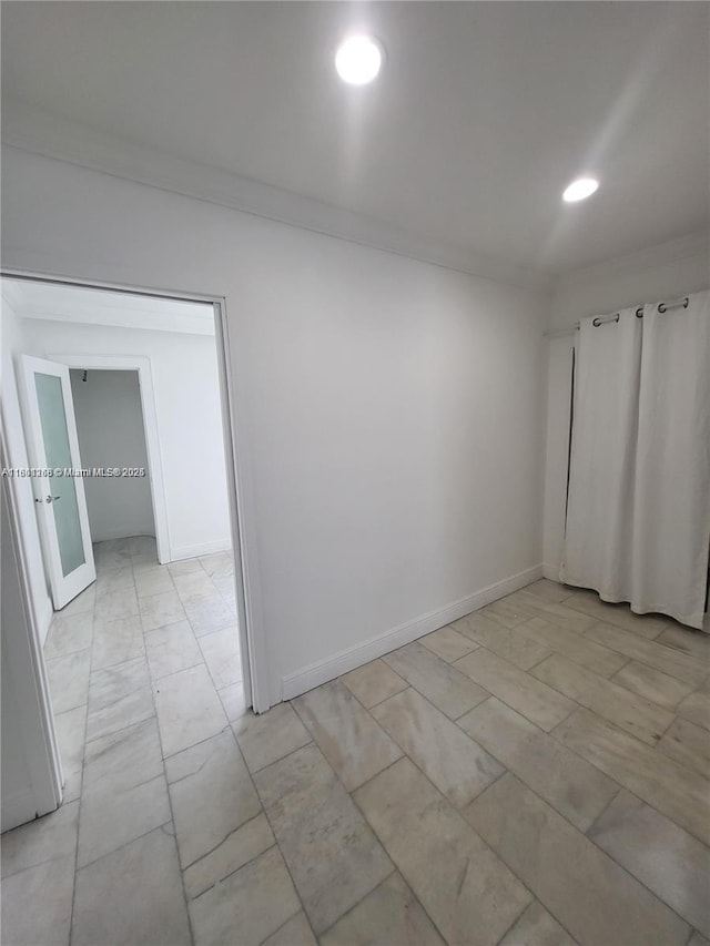 928 Jefferson Ave Unit 6, Miami Beach, FL 33139 - empty room with ornamental molding, recessed lighting, and baseboards