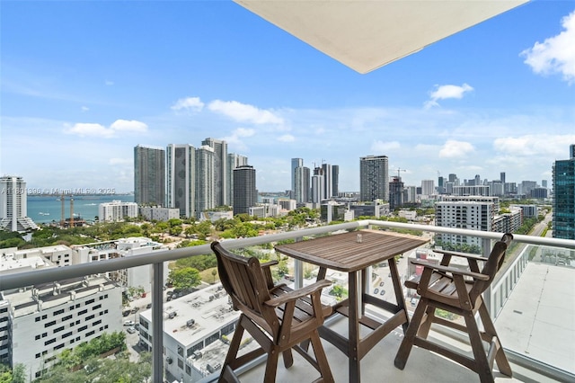 3470 E Coast Ave Unit H1909, Miami, FL 33137 - balcony with a skyline view and a water view