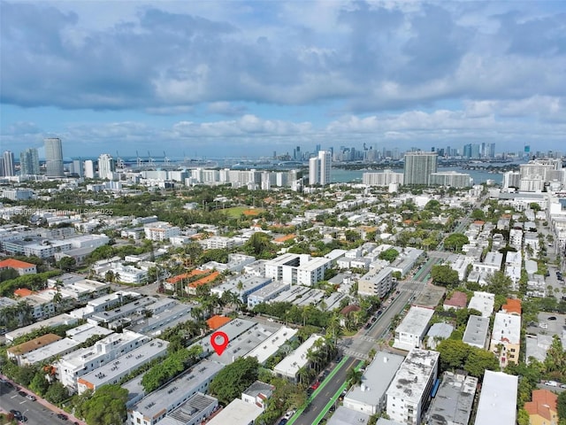 1555 Pennsylvania Ave Unit 209, Miami Beach, FL 33139 - aerial view of property and surrounding area featuring a skyline view