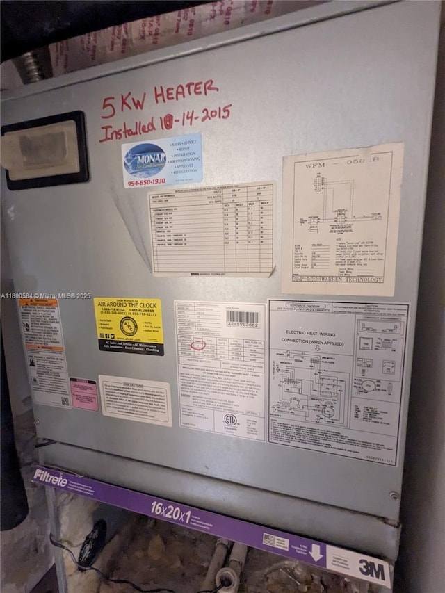 detailed view of heating unit