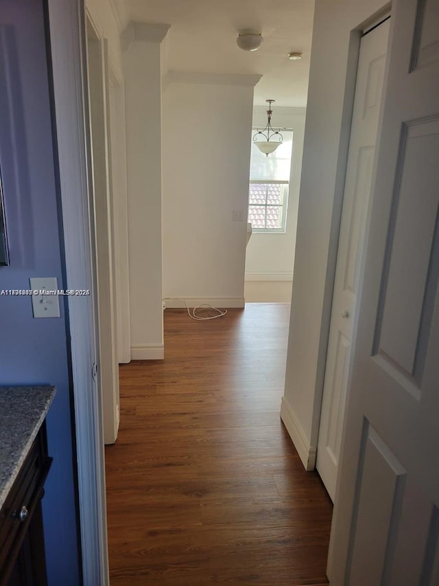 8021 Stirrup Cay Ct, Boynton Beach, FL 33436 - corridor with dark wood-style flooring and baseboards