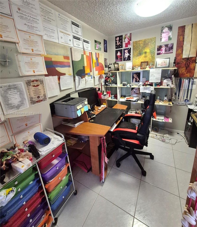 3800 S Ocean Dr Unit 818, Hollywood, FL 33019 - tiled home office with a textured ceiling