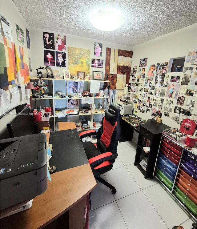 3800 S Ocean Dr Unit 818, Hollywood, FL 33019 - office area with a textured ceiling and tile patterned flooring