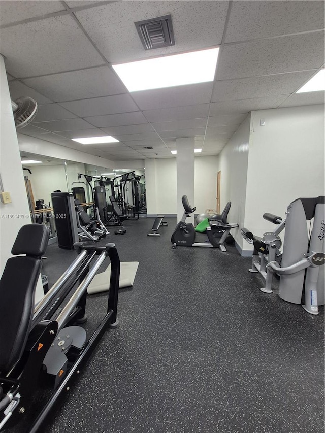 3800 S Ocean Dr Unit 818, Hollywood, FL 33019 - exercise room with a drop ceiling