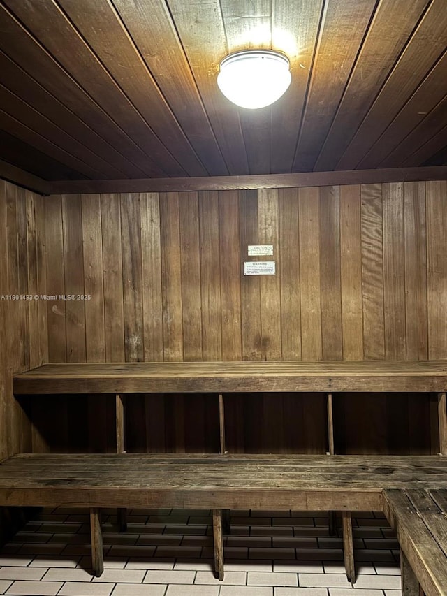 3800 S Ocean Dr Unit 818, Hollywood, FL 33019 - relaxing sauna / steam room featuring wooden ceiling and wood walls