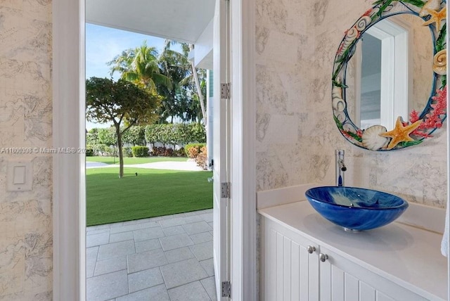 bathroom featuring vanity