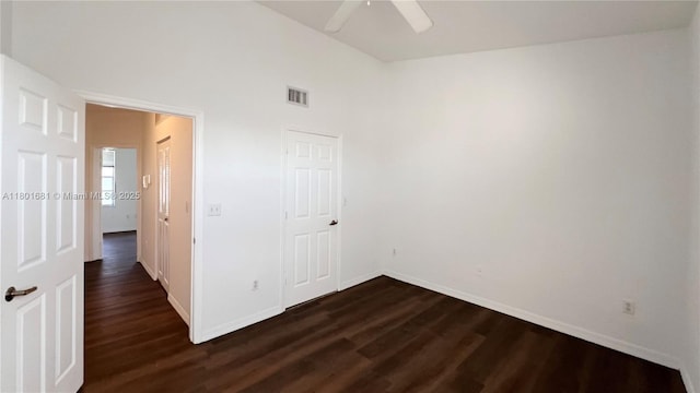 781 SW 148th Ave Unit 1513, Sunrise, FL 33325 - unfurnished bedroom featuring dark wood-type flooring, baseboards, and a ceiling fan