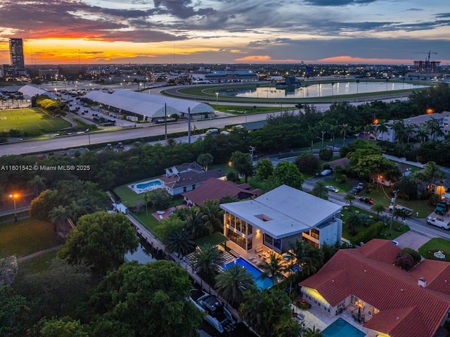 521 Holiday Dr, Hallandale Beach, FL 33009 - aerial view at dusk of a water view
