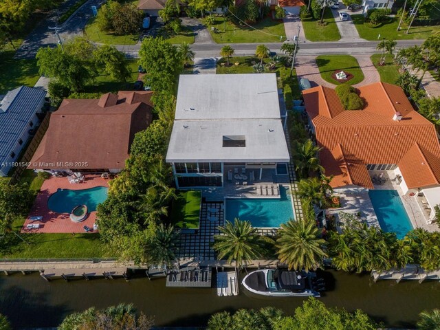 521 Holiday Dr, Hallandale Beach, FL 33009 - drone / aerial view of a pool area