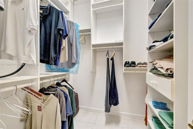 view of walk in closet