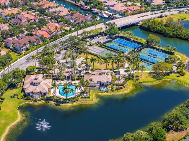 1496 Breakwater Ter, Hollywood, FL 33019 - aerial view of residential area with a large body of water and a pool