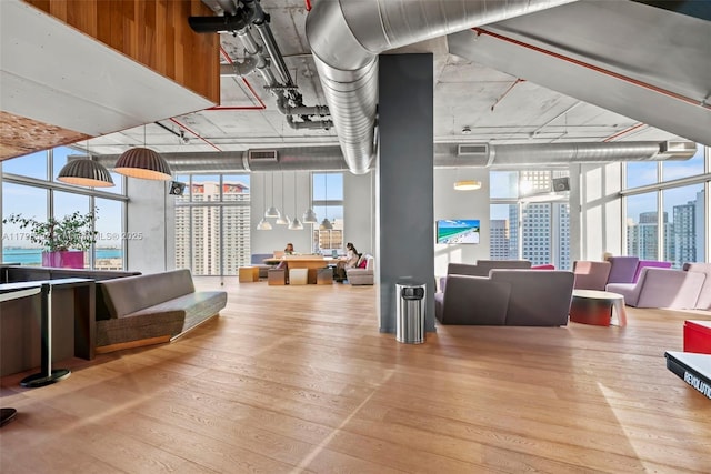 151 SE 1st St Unit 1610, Miami, FL 33131 - lobby featuring a view of city and a wall of windows