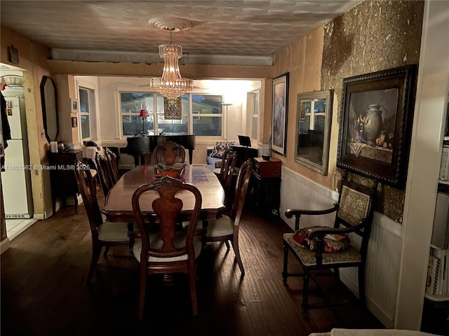 327 SE 2nd Ave, Dania Beach, FL 33004 - dining space featuring dark wood-style flooring and a chandelier