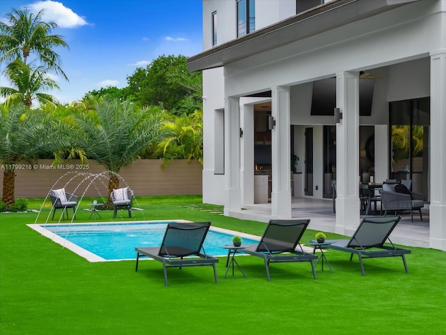 view of pool with a patio area
