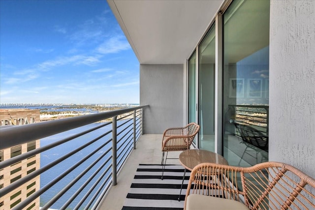 balcony with a water view