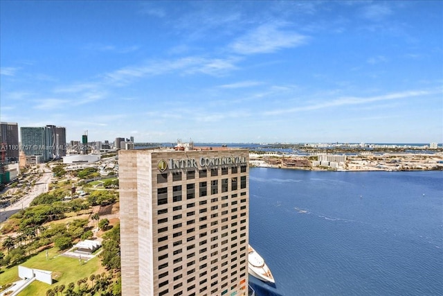 water view featuring nearby urban area