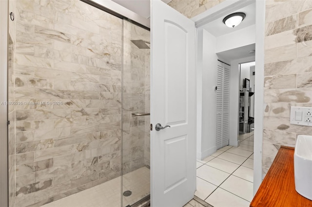 1032 NE 204th Ln Unit B, Miami, FL 33179 - full bath with a stall shower and tile patterned floors