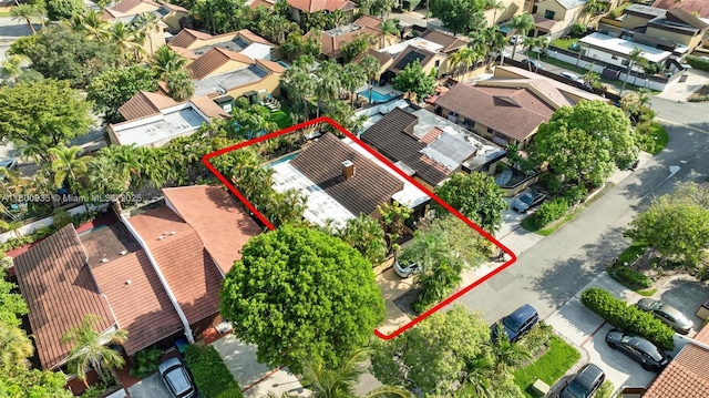 1032 NE 204th Ln Unit B, Miami, FL 33179 - aerial perspective of suburban area featuring property boundaries highlighted