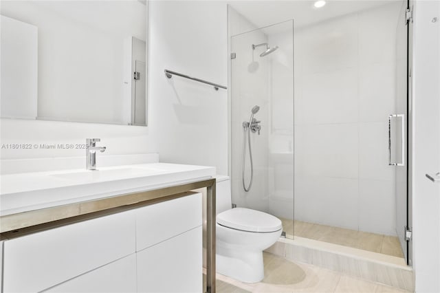 2000 Metropica Way Unit 2504, Sunrise, FL 33323 - bathroom with toilet, a stall shower, vanity, and recessed lighting