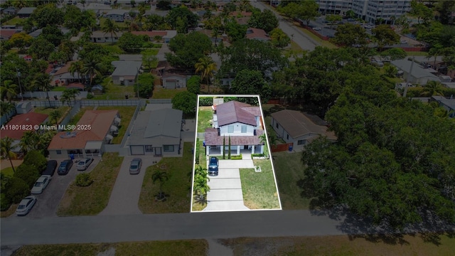 1187 NE 182nd St, North Miami Beach, FL 33162 - aerial view of residential area with property boundaries highlighted