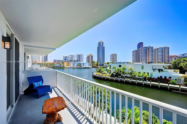 137 Golden Isles Dr Unit 305, Hallandale Beach, FL 33009 - balcony featuring a water view and a city view